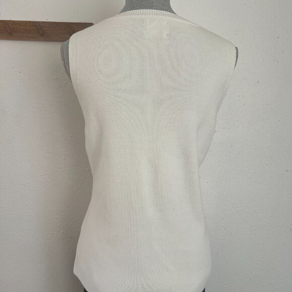 ASOS White Sleeveless Button Tank Top - Picture 4 of 5
